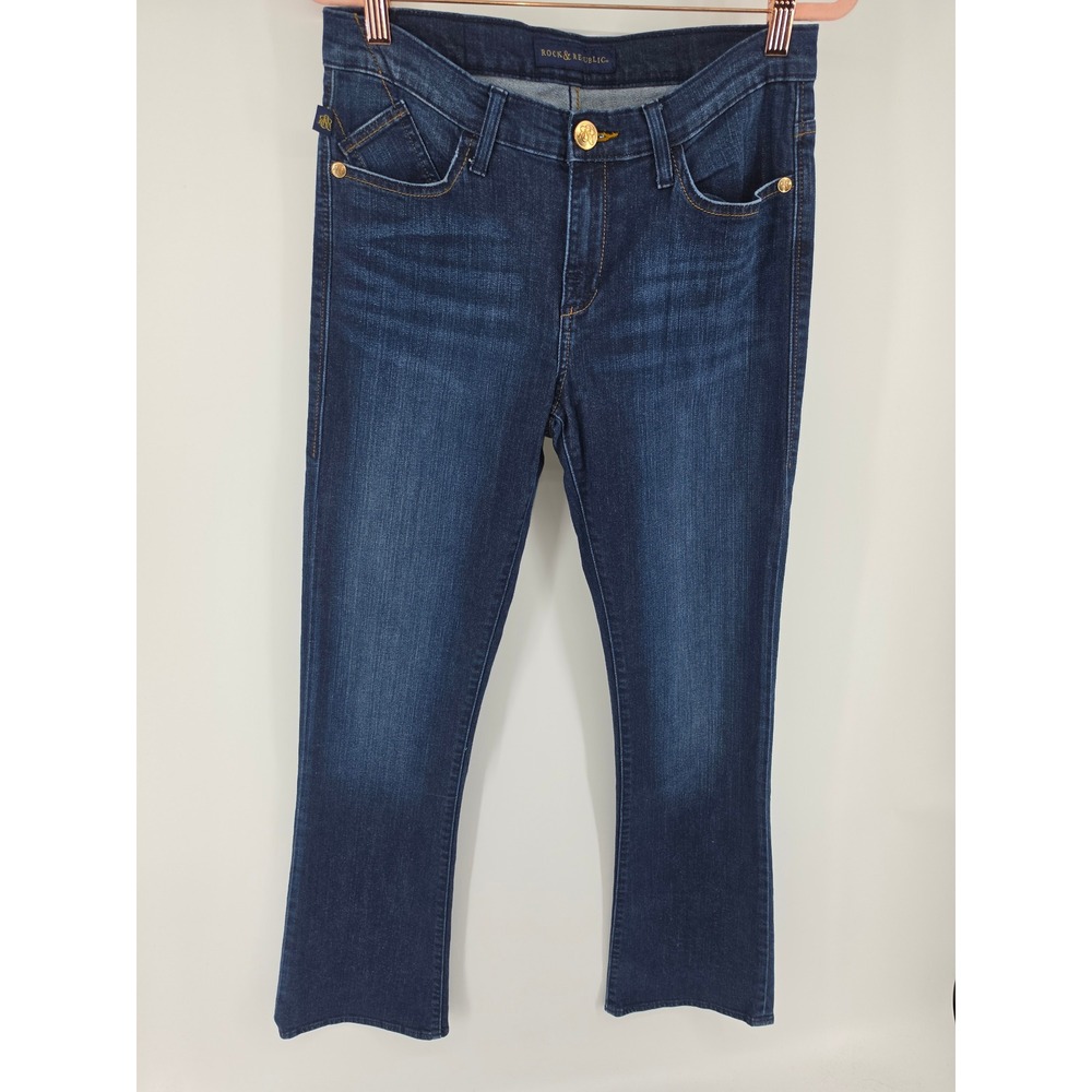 Rock & Republic Kasandra Dark Wash Studded Bootcut Jeans Size 10M R010348 - Picture 4 of 11